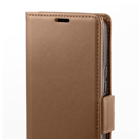 Tok Xiaomi 14T Pro, ERBORD Glossy Litchi, pénztárca patenttal, barna