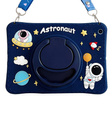 Gyermek szilikon tok iPad 9.7" 2018/2017 (6/5 gen.), páncélozott, pánttal, Astronaut, sötétkék