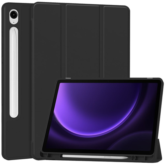 Tok Samsung Galaxy Tab S10 Lite / S10 FE / S9 FE, Smartcase tolltartóval, fekete