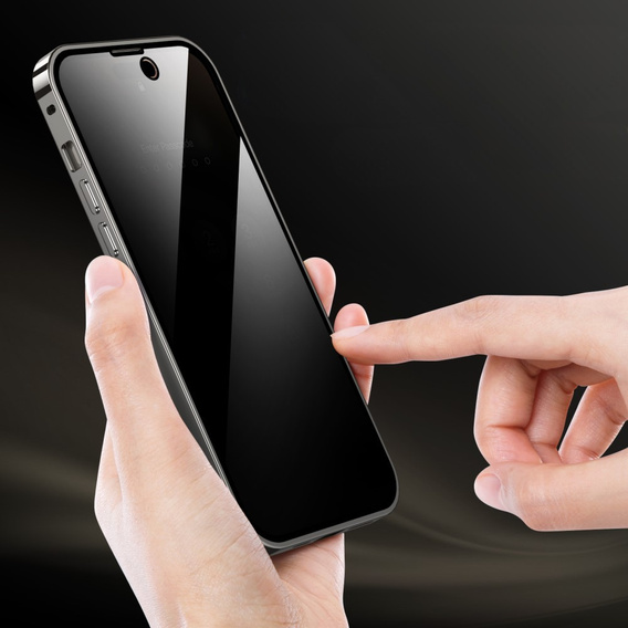 Tok iPhone 15 Pro Max készülékhez, Privacy Dual Glass, MagSafe-hoz, ezüst