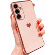 tok Samsung Galaxy A35 5G, Electro heart, rózsaszín rose gold + Full Glue Kerámiaüveg