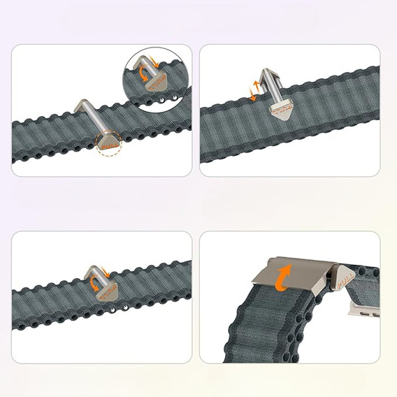 Nylon szíj Apple Watch 1/2/3/4/4/5/6/7/8/9/SE/Ultra/Ultra 2 42/44/45/49mm-es órához