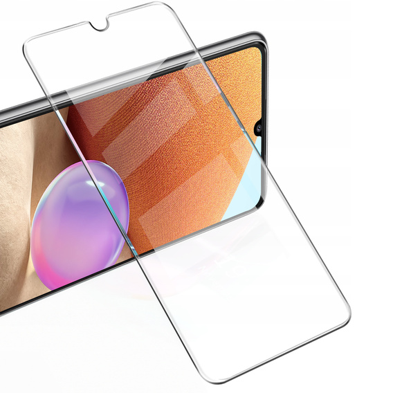 2x edzett üveg a Samsung Galaxy A32 4G, ERBORD 9H Hard Glass a képernyőn