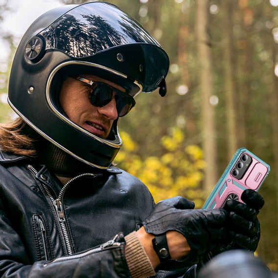 Telefontok a Samsung Galaxy S24, CamShield Slide, zöld / rózsaszín 