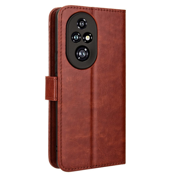 Pattintható tok a Honor 200 Pro 5G, Crazy Horse Wallet, barna