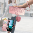 Pattintható tok a Xiaomi Redmi 15C 4G/LTE, Butterfly, rózsaszín rose gold