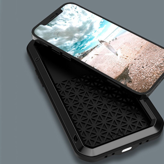 Love Mei Telefontok a iPhone 12 Pro, armored with glass, fekete