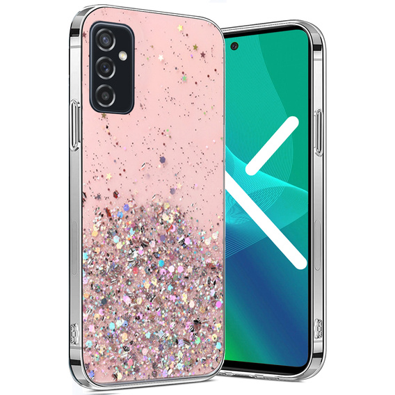 Telefontok a Samsung Galaxy M52 5G, Glittery, rózsaszín