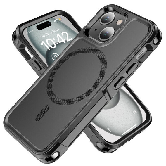 Telefontok a iPhone 15 Plus, MagForce MagSafe, fekete