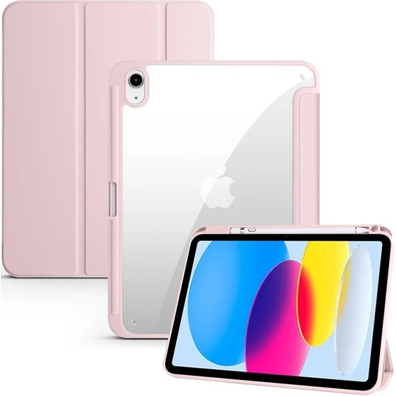 Tok iPad 10.9 2022 10 Gen, Smartcase Hybrid, tolltartó résszel, rózsaszín
