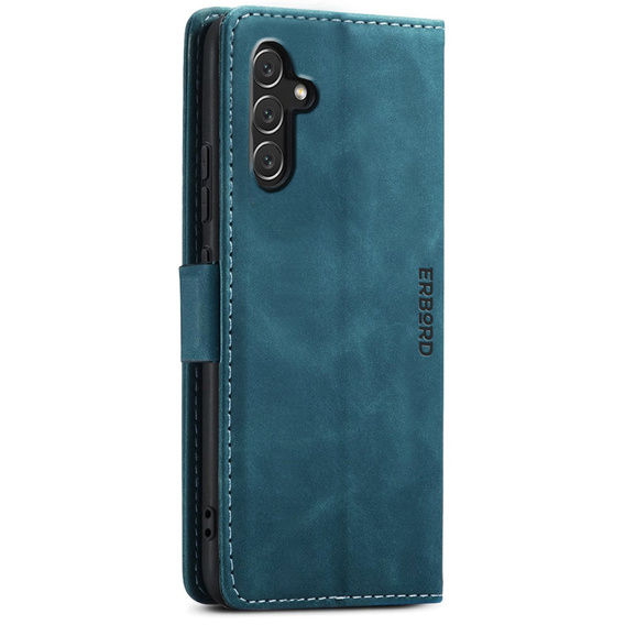 Telefontok a Samsung Galaxy A14 4G/5G, ERBORD Vintage, pénztárca patenttal, kék