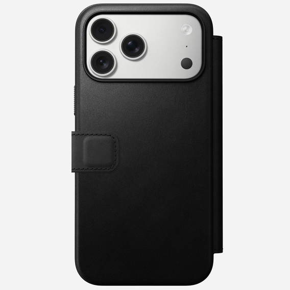Nomad tok iPhone 17 Pro Max készülékhez, Modern bőr fólia, fekete