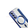 Pattintható tok a Samsung Galaxy S22 5G, RFID Wallet MagSafe CamShield, sötétkék