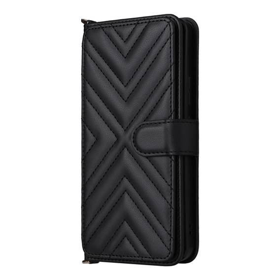 Tok patenttal a Oppo Reno 13F 5G-hez, Crossbody Leather Wallet, fekete