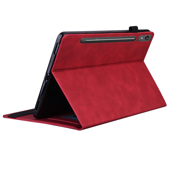 Tok Lenovo Tab P12, Classic, tolltartóval, piros