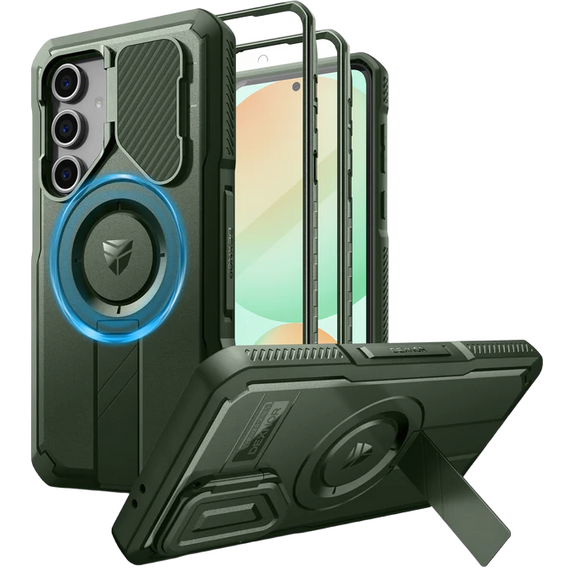 Páncélozott tok a Samsung Galaxy S24 FE, Dexnor Full Body (Two Frames), zöld
