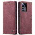 CASEME tok Xiaomi 12T / 12T Pro, Leather Wallet Case, piros