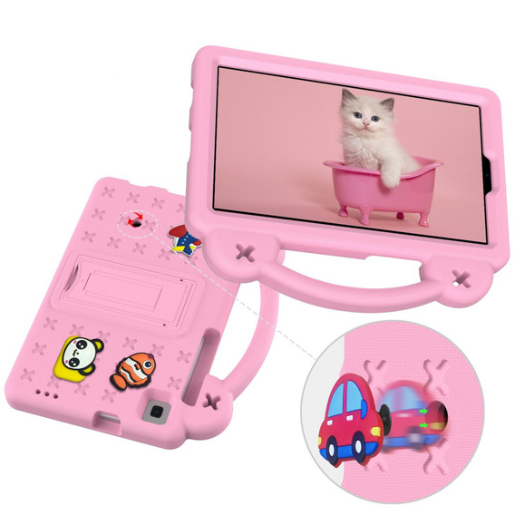 Gyermek tok Samsung Galaxy Tab A7 Lite 8.7 T220/T225, Cute Patterns, állvánnyal, rózsaszín