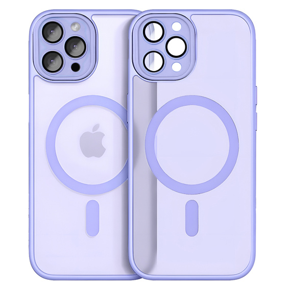 Tok iPhone 16 Pro-hoz, MagSafe, ERBORD Matt Case, lila + képernyőüveg