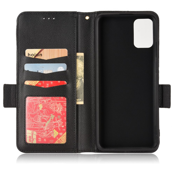 Pattintható tok a Ulefone Note 12P, Wallet Litchi Magnet, fekete