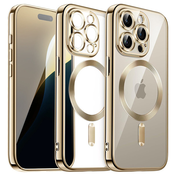 Tok iPhone 16 Pro-hoz, Electro MagSafe, arany + üveg a képernyőhöz