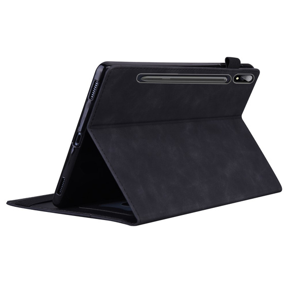 Tok Samsung Galaxy Tab S10 FE+ Plus, Classic, tolltartóval, fekete