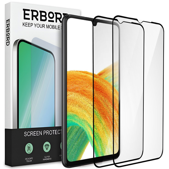 2x edzett üveg a Samsung Galaxy A33 5G, ERBORD 3D teljes képernyő