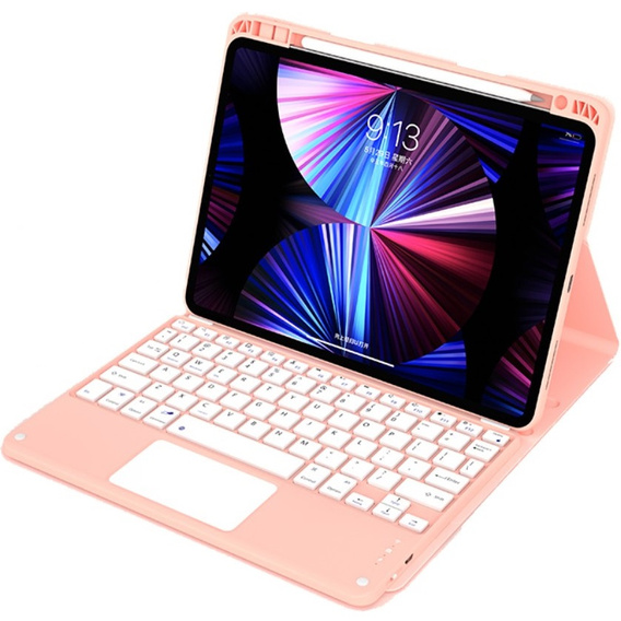 Tok + billentyűzet iPad Air 10.9 4 2020 / 5 2022, Touchpad, rózsaszín rose gold