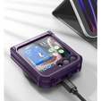 Páncélozott tok Samsung Galaxy Z Flip 5 5G készülékhez, Dexnor Clip Holder, lila