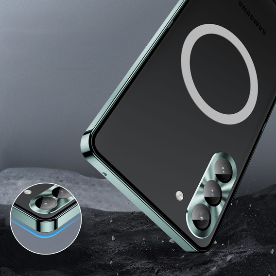 Kameravédő tok Samsung Galaxy S23, CamShield MagSafe, átlátszó / zöld