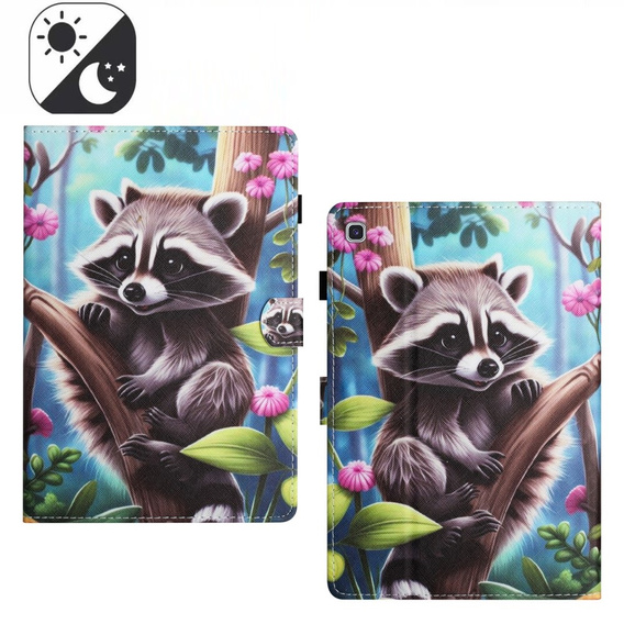 Tok Samsung Galaxy Tab A7 Lite, pánttal, raccoon