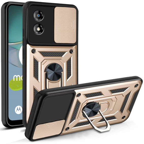 Telefontok a Motorola Moto E13, CamShield Slide, arany