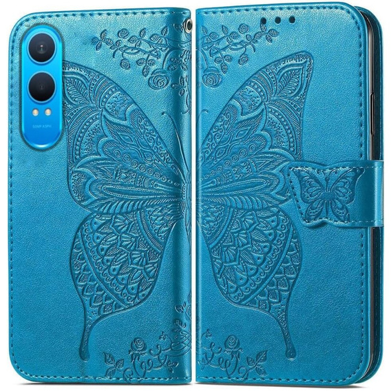 Pattintható tok a OnePlus Nord CE4 Lite, Butterfly, kék