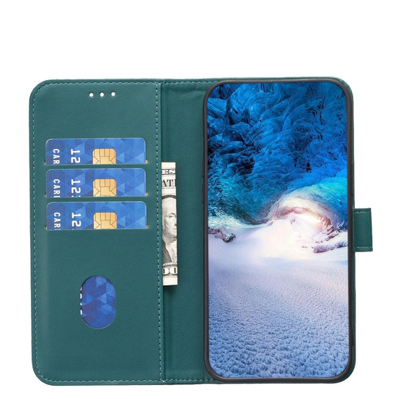 Pattintható tok a Xiaomi Redmi Note 13 Pro 4G / Xiaomi Redmi Note 14S / Xiaomi Poco M6 Pro 4G, BINFEN Wallet, zöld