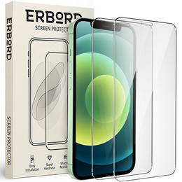 2x edzett üveg a iPhone 12 Mini, ERBORD 9H Hard Glass a képernyőn