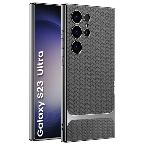 Telefontok a Samsung Galaxy S23 Ultra, GKK Woven Leather, szürke