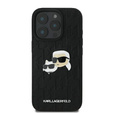 Karl Lagerfeld kemény tok Monogram Karl & Choupette fejcsapos tok iPhone 16 Pro-hoz