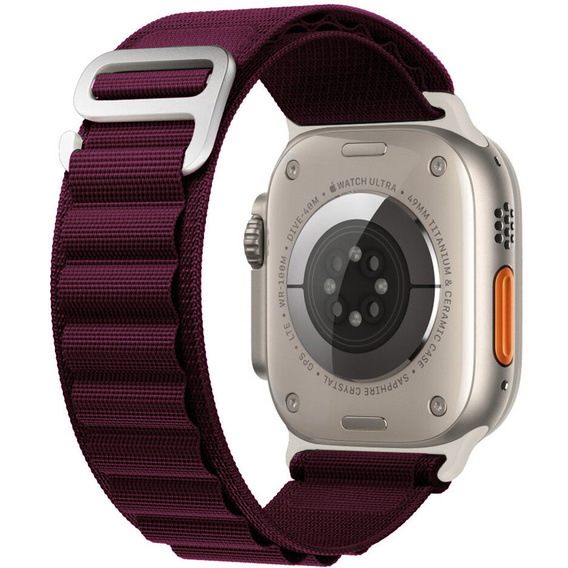 Nylon szíj Apple Watch 1/2/3/4/4/5/6/7/8/SE/ULTRA 42/44/45/45/49mm, bordó