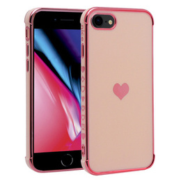Telefontok a iPhone 7/8/SE 2020/SE 2022, Electro heart, rózsaszín rose gold