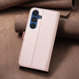 Pattintható tok a Samsung Galaxy A15, BINFEN Wallet, rózsaszín rose gold + 9H üveg 