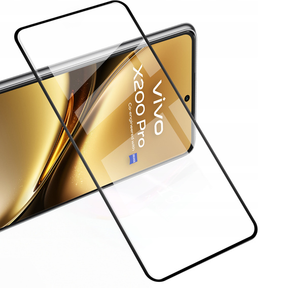 3D edzett üveg Vivo X200 Pro 5G készülékhez, fekete keret
