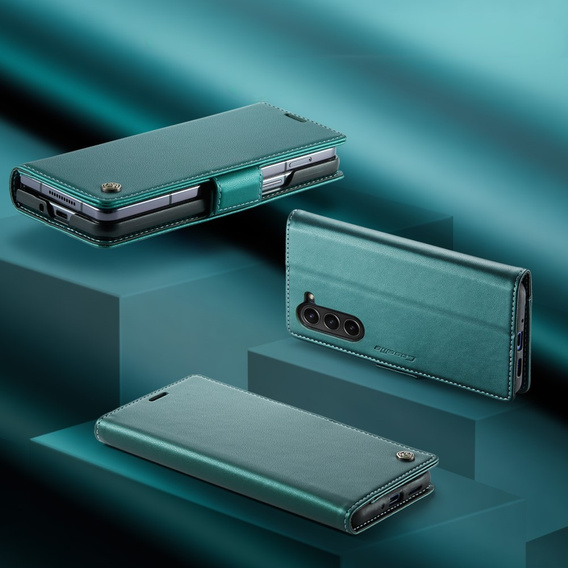 CASEME flip tok Samsung Galaxy Z Fold6 5G, Litchi Wallet, zöld