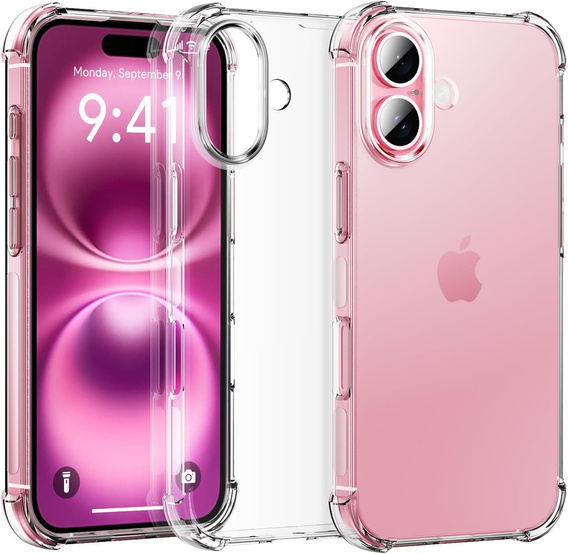 Tok a iPhone 16 Plus, Erbord Dropproof, átlátszó + Glass