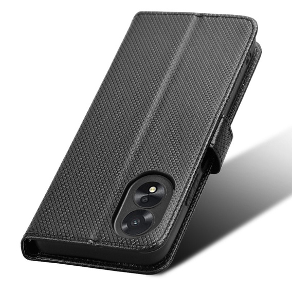 Pattintható tok a Oppo A38 4G / Oppo A18 4G, Wallet Smart Magnet, fekete