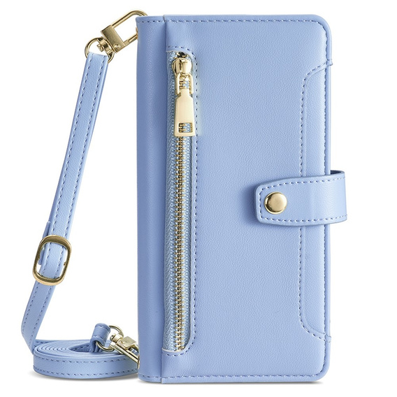 Pattintható tok a Samsung Galaxy A54 5G, Wallet Zipper Pocket, kék