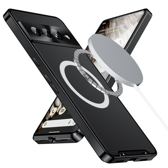 Kameravédő tok Google Pixel 8 Pro, CamShield MagSafe, átlátszó / fekete
