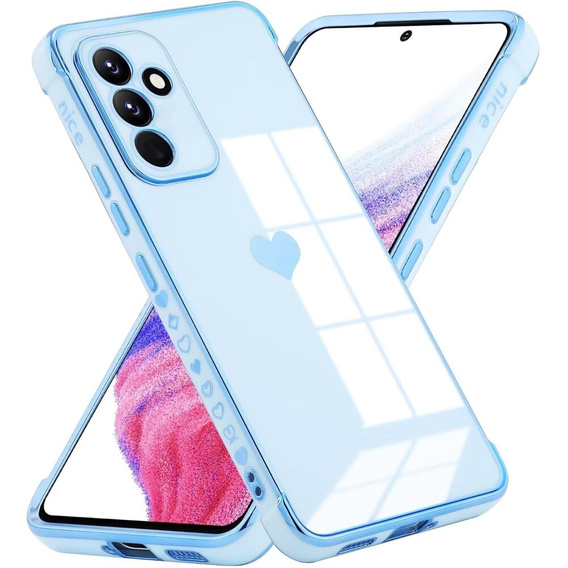 tok Samsung Galaxy A35 5G, Electro heart, kék + Full Glue Kerámiaüveg