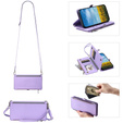 Pattintható tok a Xiaomi Redmi 14C / Xiaomi Poco C75, Wallet Zipper Pocket, lila