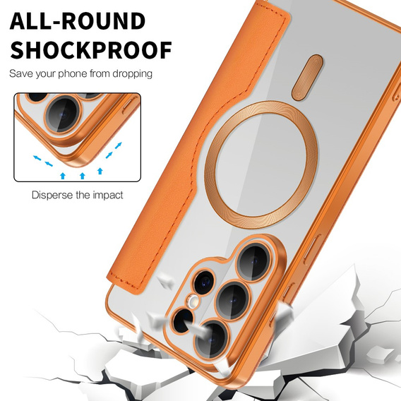 RFID pénztárca MagSafe flip tok kameravédelemmel Samsung Galaxy S26 Ultra készülékekhez