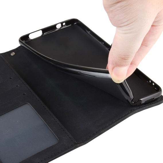 Pattintható tok a Samsung Galaxy Z Fold3 5G, Card Slot, fekete